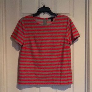 Red/gray cotton banana republic top